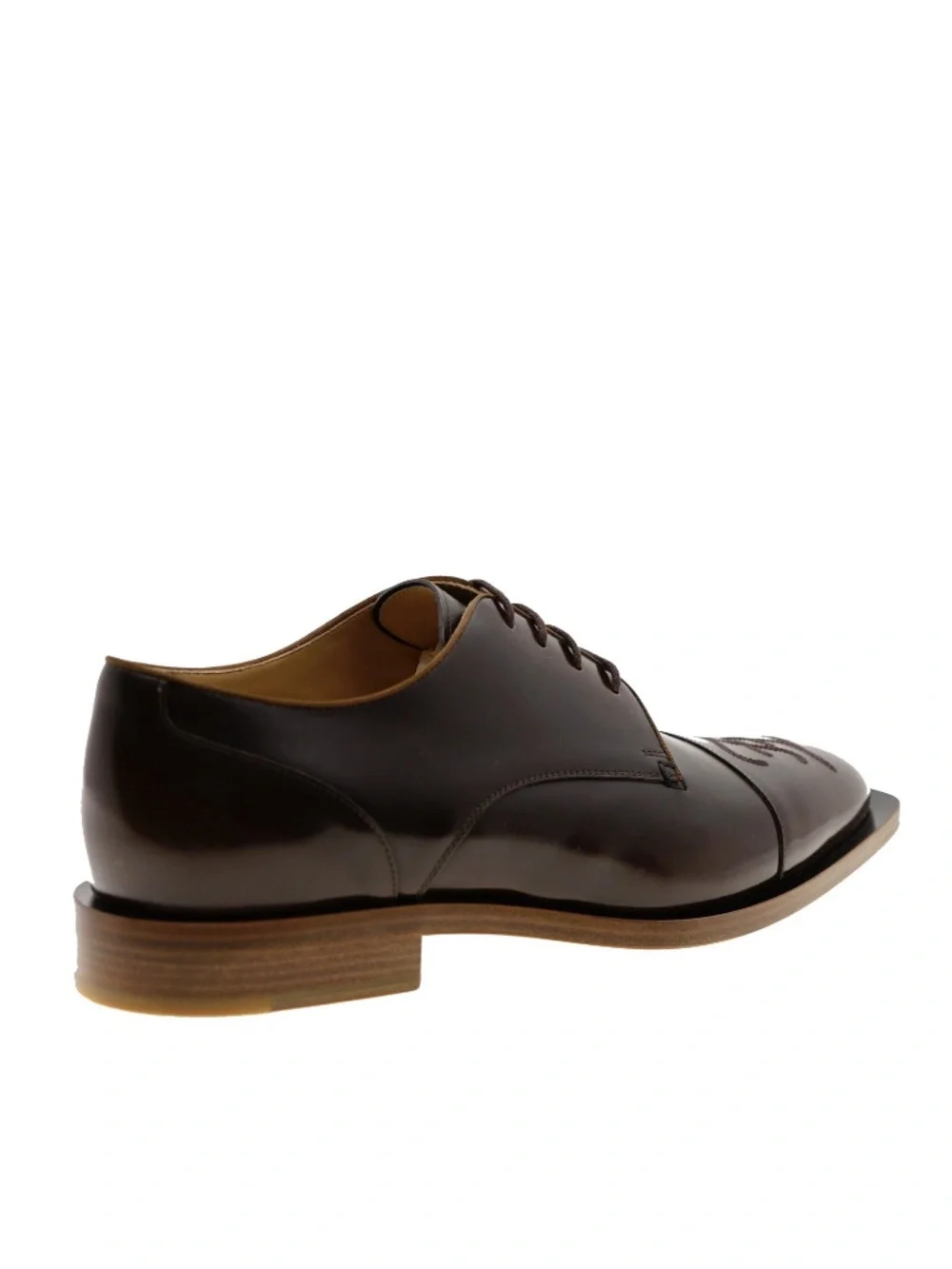 Fendi Oxford Lace-Up Shoes Karligraphy Brown Leather Size 11US New $1100